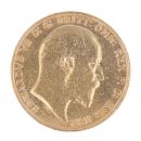 1909 Edward VII Large Head UK Full Sovereign Coin