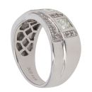 18ct White Gold 1.00ct Princess And Brilliant Cut Diamond Crossover Ring