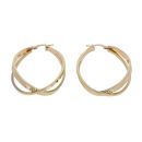 14ct Yellow Gold Duo Wave Hoop Earrings
