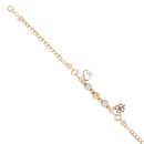 14ct Yellow and White Gold Cubic Zirconia Clover and Heart Bracelet 8"