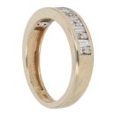 14ct Yellow Gold 0.45ct Brilliant and Baguette Cut Diamond Half Eternity Ring