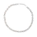 Silver D Cut Rope Bracelet 7" By Icesia