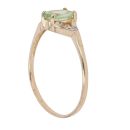 9ct Yellow Gold 0.05ct Diamond and Green Gemstone Ring