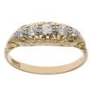 18ct Yellow Gold 0.25ct Old Cut Diamond Five Stone Ring