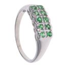 9ct White Gold Green Gemstone Fancy Ring