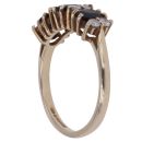 9ct Yellow Gold 0.25ct Brilliant Cut Diamond and Sapphire Fancy Ring