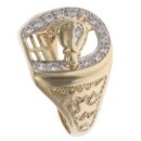 9ct Yellow Gold Cubic Zirconia Horseshoe Ring