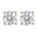 9ct Yellow Gold 1.00ct Brilliant Cut Lab Grown Diamond Stud Earrings