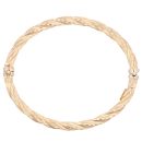 14ct Yellow Gold Twisted Hinged Bangle