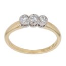 18ct Yellow Gold 0.25ct Brilliant Cut Diamond Trilogy Ring