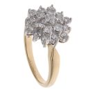 18ct Yellow Gold 1.50ct Diamond Cluster Ring