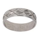 9ct White Gold Patterned Wedding Band 5.6mm
