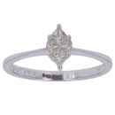 18ct White Gold 0.25ct Princess and Trillion Cut Diamond Cluster Ring