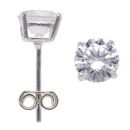 Silver Cubic Zirconia Stud Earrings By Icesia