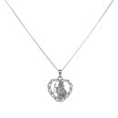 Silver Heart St Christopher Pendant and Chain 22"