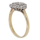 18ct Yellow Gold 0.75ct Princess And Brilliant Cut Diamond Cluster Ring
