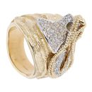 9ct Yellow Gold Cubic Zirconia Saddle Ring