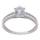 9ct White Gold Cubic Zirconia Single Stone Ring