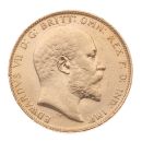 1907 Edward VII Large Head UK Full Sovereign Coin