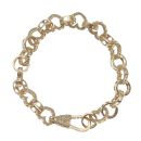 9ct Yellow Gold Heart Patterned Belcher Bracelet 7"