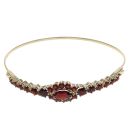 9ct Yellow Gold Garnet Fancy Bangle
