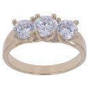 9ct Yellow Gold Cubic Zirconia Three Stone Ring
