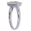 18ct White Gold Brilliant and Princess Cut Diamond Cluster Ring