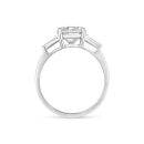 9ct White Gold 2.25ct Round Brilliant Diamond Solitaire Ring with Baguette Shoulders Lab Grown