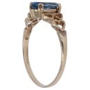 9ct Yellow Gold Blue Topaz Heart Ring