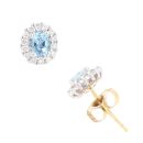 18ct Yellow Gold 0.30ct Diamond And Aquamarine Cluster Earring