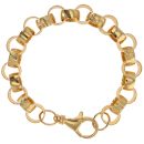 Sterling Silver Gold Plated Patterned And Plain Belcher Bracelet 9"