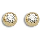 18ct Yellow Gold 0.20ct Diamond Rubover Earrings