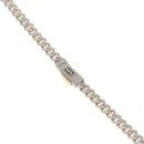14ct Yellow Gold Monaco Curb Classic Full Cubic Zirconia Pave Lock Curb Chain 20"