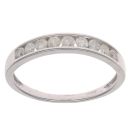 9ct White Gold 0.50ct Brilliant Cut Diamond Half Eternity Ring