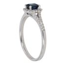 18ct White Gold 0.22ct Brilliant Cut Diamond and Sapphire Cluster Ring