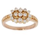 14ct Yellow Gold 0.45ct Brilliant Cut Diamond Cluster Ring