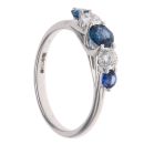 18ct White Gold 0.33ct Brilliant Cut Diamond and Sapphire Five Stone Eternity Ring