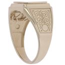 9ct Yellow Gold Cubic Zirconia Irish Flag Signet Ring