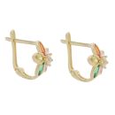14ct Yellow Gold Children's Multi Gemstone Flower Earrings