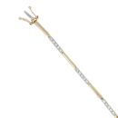 9ct Yellow and White Gold 0.48ct Brilliant Cut Diamond Bracelet 7.5"