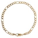 9ct Yellow Gold Figaro Bracelet 7"