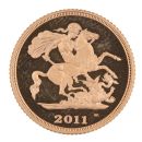 2011 Elizabeth II Fourth Portrait UK Half Sovereign Coin