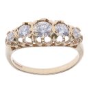 9ct Yellow Gold Cubic Zirconia Five Stone Ring