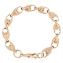 9ct Yellow Gold Patterned Tulip Bracelet 7.5"