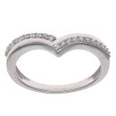 9ct White Gold 0.15ct Brilliant Cut Diamond Wishbone Ring