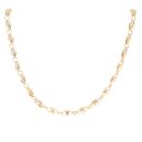14ct Yellow And White Gold Oval Greek Key Chain 24"