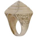 9ct Yellow Gold Pyramid Patterned Signet Ring