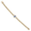 18ct Yellow Gold 0.85ct Brilliant Cut Diamond and Sapphire Cluster Curb Bracelet 7"