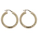 9ct Yellow Gold Patterned Hoop Earrings