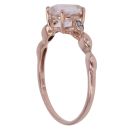 9ct Rose Gold 0.02ct Brilliant Cut Diamond and Morganite Heart Ring